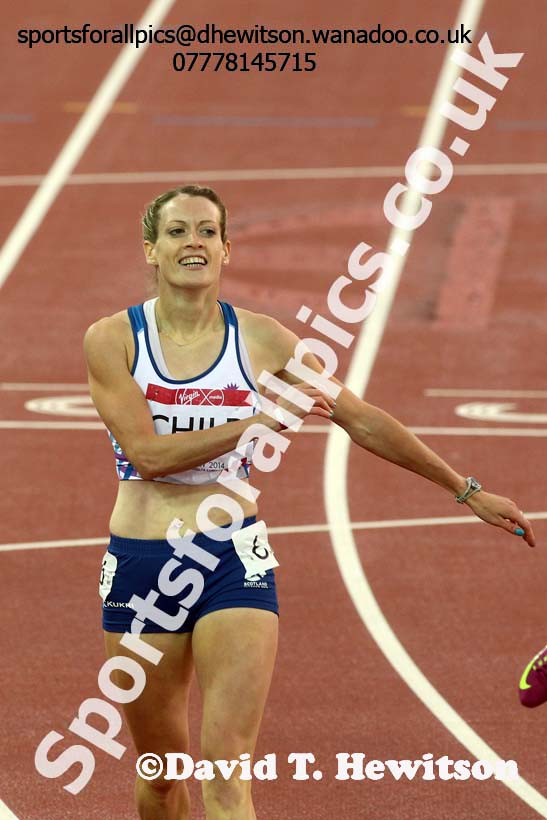 Eilidh Child (Scotland) 2nd in the 400 metres hurdles at the Commonwealth Games, Glasgow. Photo: David T. Hewitson/Sports for All Pics
